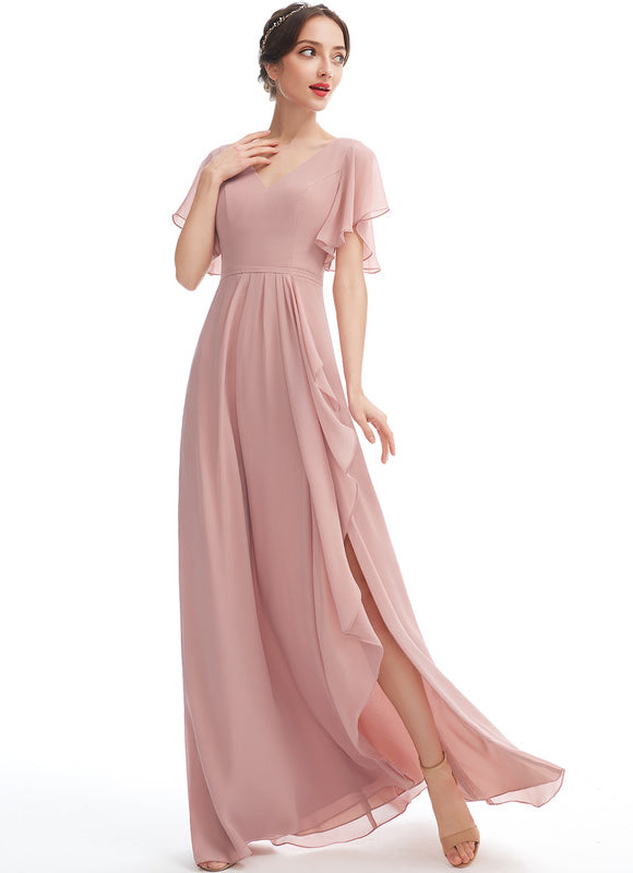 Robe Trapèze Mousseline Fendue - gallery 4