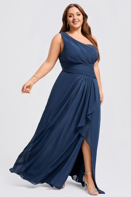 Robe Trapèze Asymétrique Beige - gallery 6