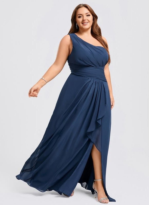 Robe Trapèze Asymétrique Beige - gallery 6