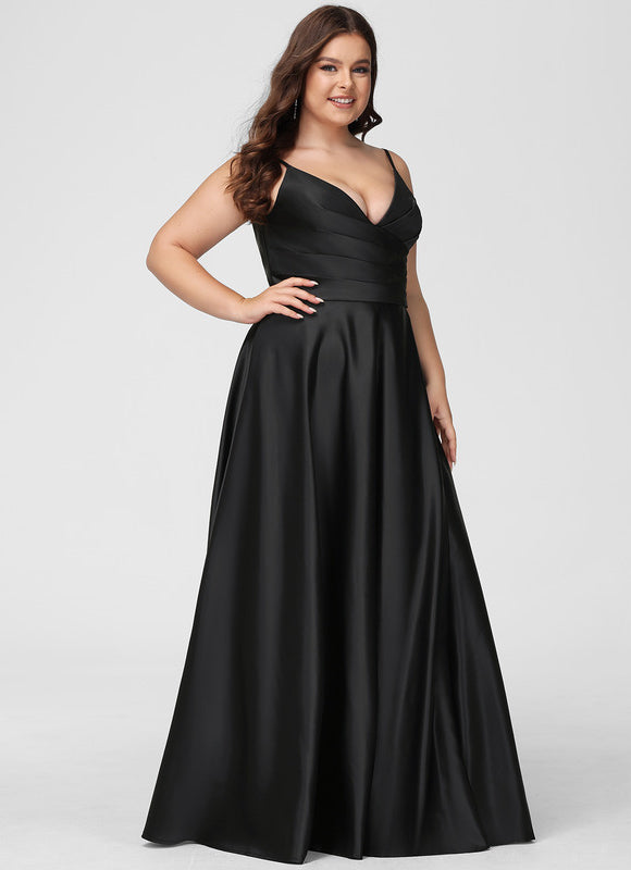 Robe Trapèze Satin Noir Chic - gallery 8