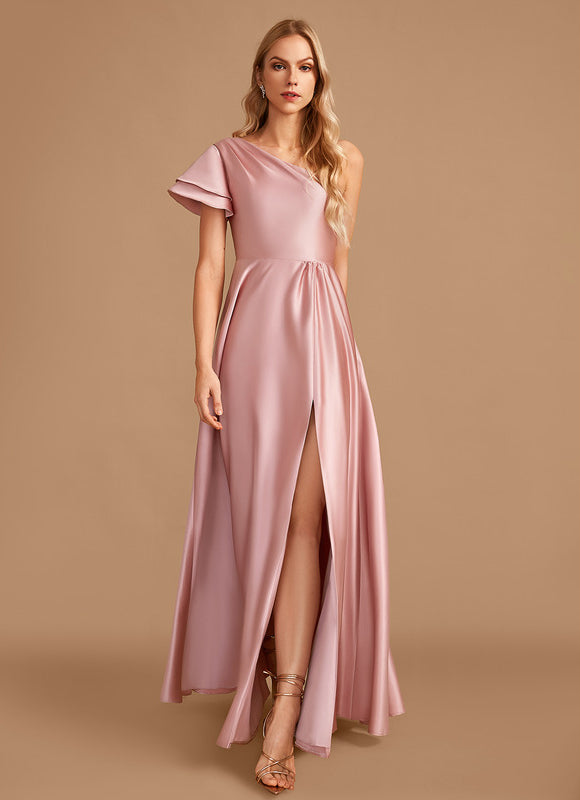 Robe Trapèze Rêve De Satin Rose - gallery 1