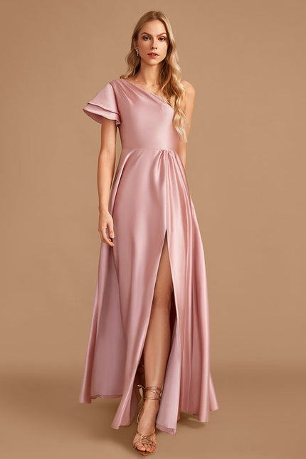 Robe Trapèze Rêve De Satin Rose - gallery 1