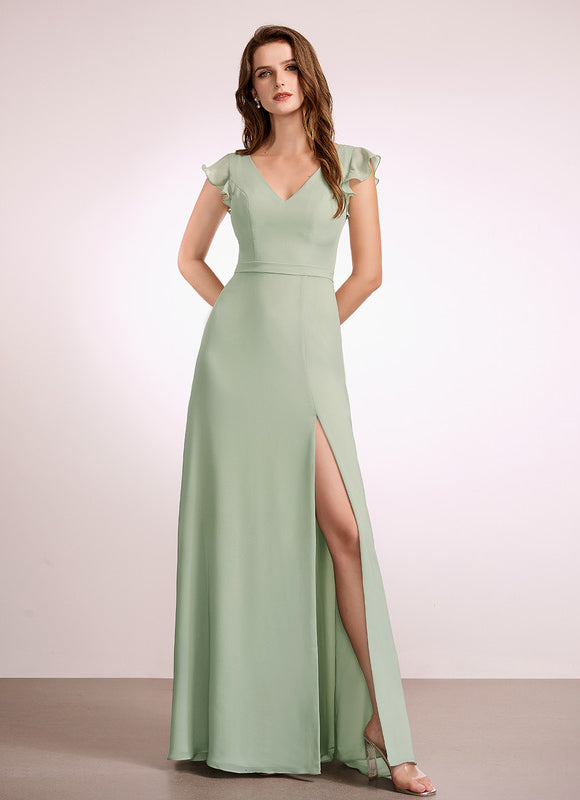 Robe Trapèze Longue Beige Élégante