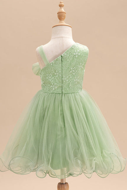 Robe Trapèze Verte Éclosion - gallery 4