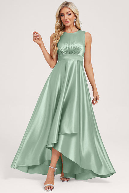 Robe Trapèze Satin Émeraude Enchanté