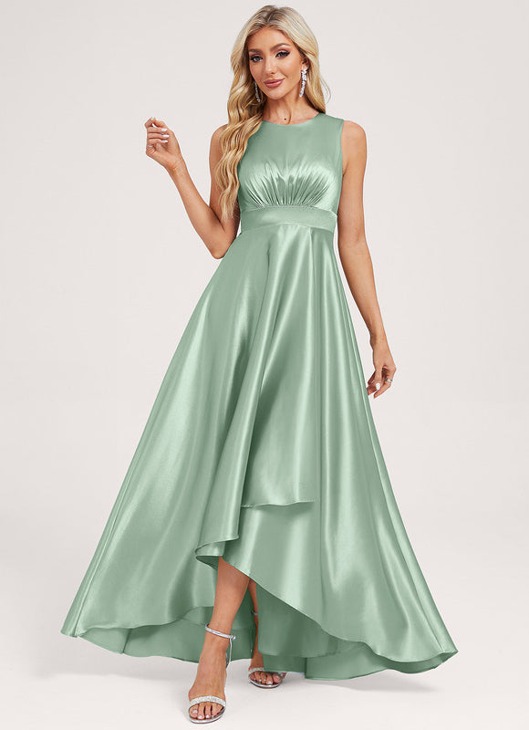Robe Trapèze Satin Émeraude Enchanté