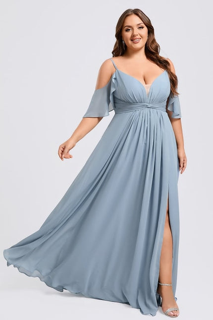 Robe Trapèze Aérienne Céleste - gallery 5