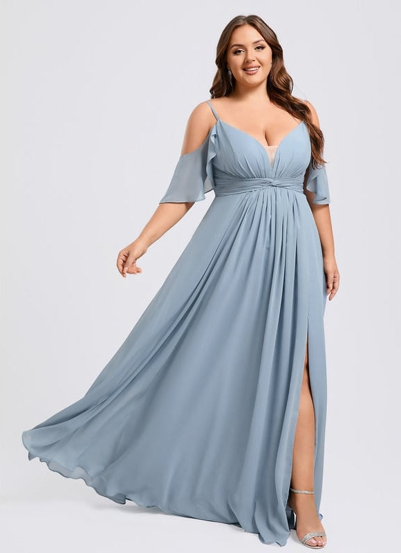 Robe Trapèze Aérienne Céleste - gallery 5
