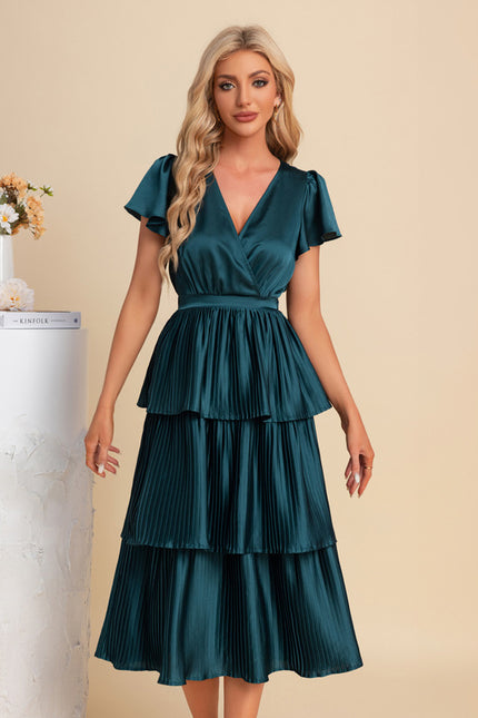 Robe Trapèze Satinée Ondulée - gallery 3