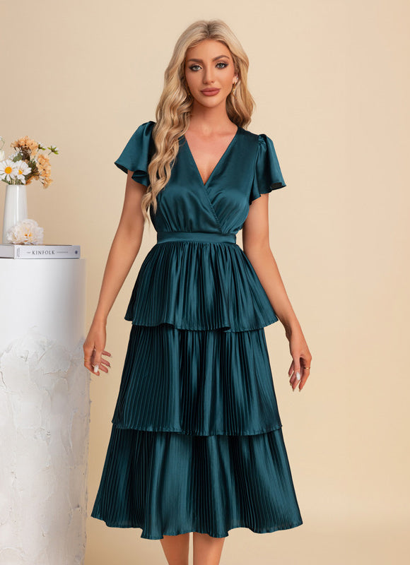 Robe Trapèze Satinée Ondulée - gallery 3