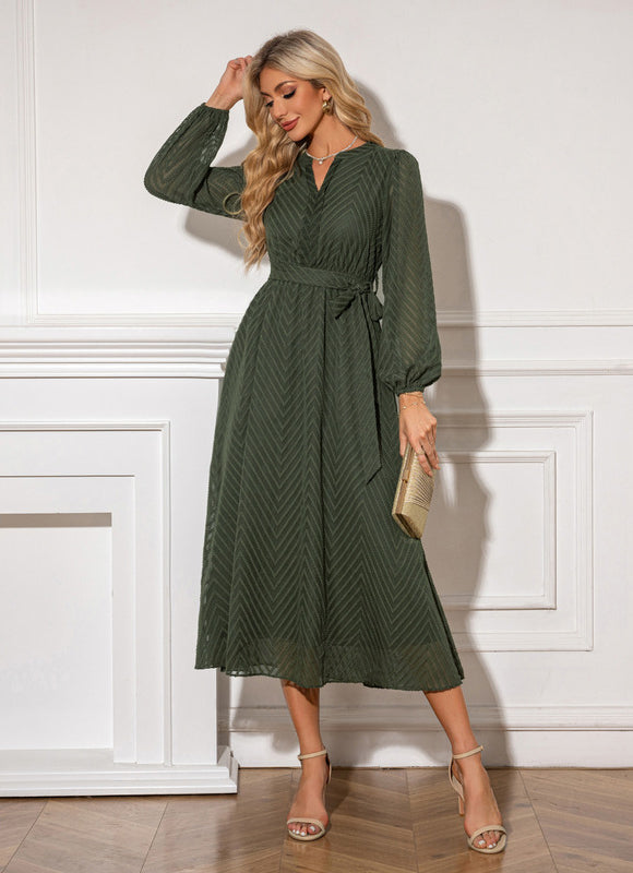 Robe Trapèze Chic Olivâtre - gallery 3