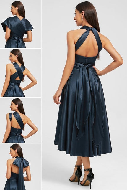 Robe Trapèze Satin Nuit Chic - gallery 1