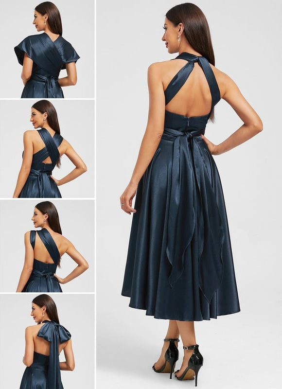 Robe Trapèze Satin Nuit Chic - gallery 1