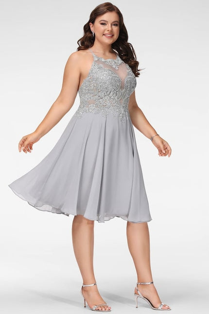 Robe Trapèze Éclat Argenté - gallery 8