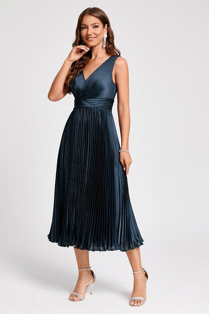 Robe Trapèze Plissée Satinée - gallery 5