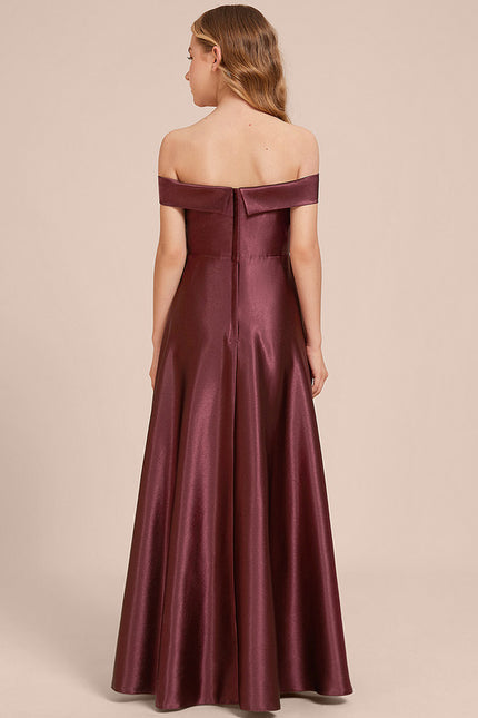 Robe Trapèze Satin Prune Chic - gallery 4