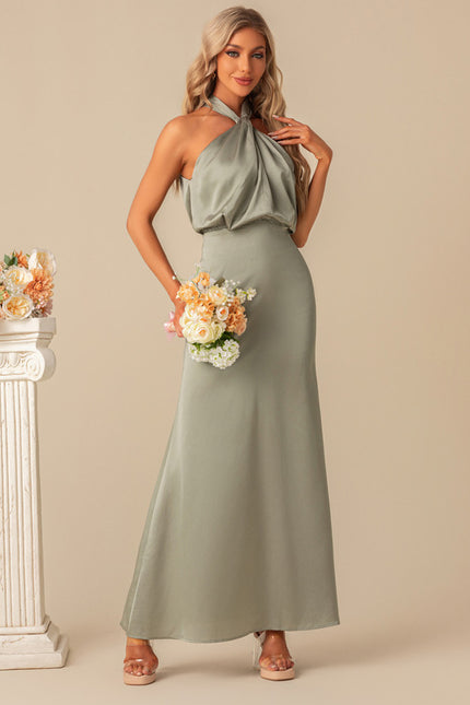 Robe Trapèze Satin Luxe Halter - gallery 4