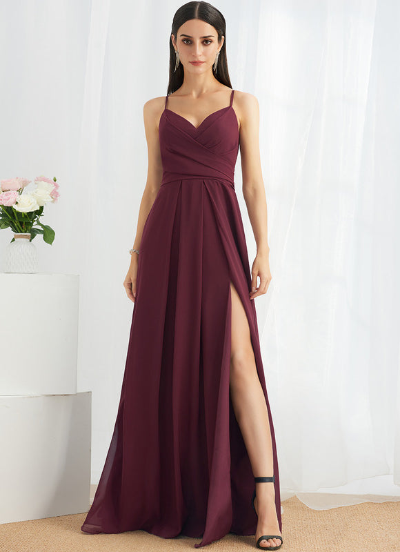 Robe Trapèze Mousseline Fendue - gallery 1