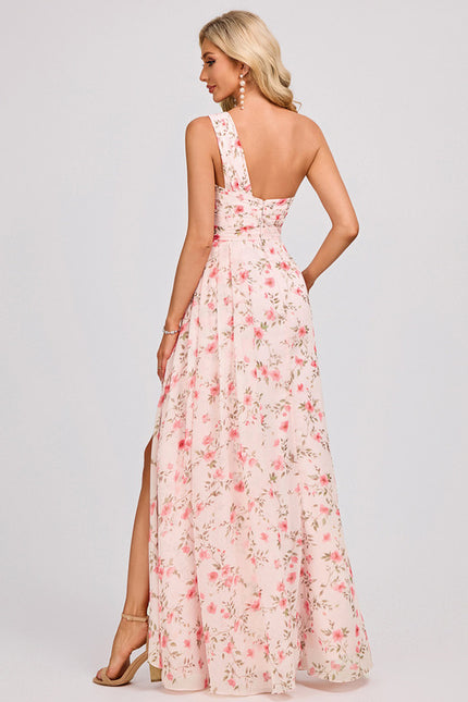 Robe Trapèze Asymétrique Beige - gallery 5