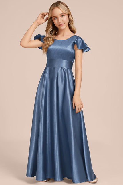 Robe Trapèze Satinée Céleste - gallery 2