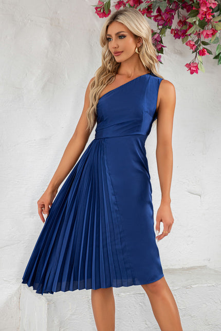 Robe Trapèze Satin Asymétrique - gallery 3
