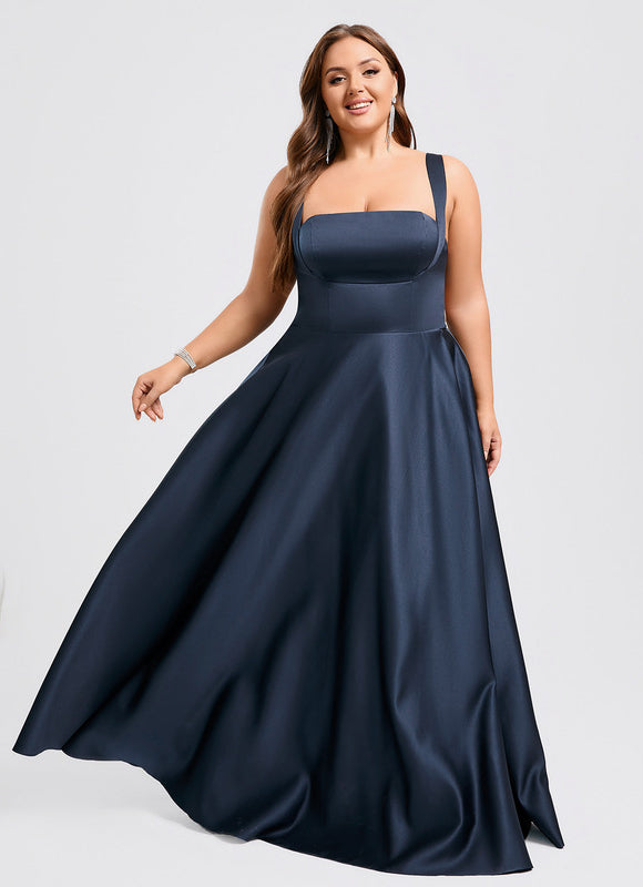 Robe Trapèze Nuit De Satin Profond - gallery 9