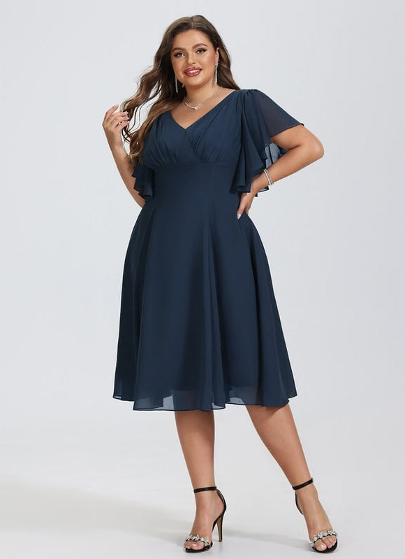 Robe Trapèze Drapé Élégant Chic - gallery 6