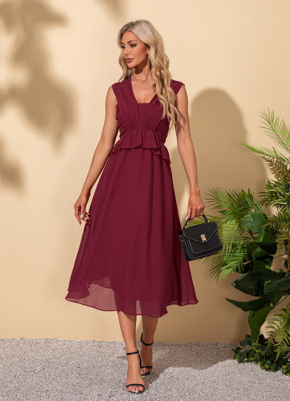 Robe Trapèze Noir Décorative - gallery 2