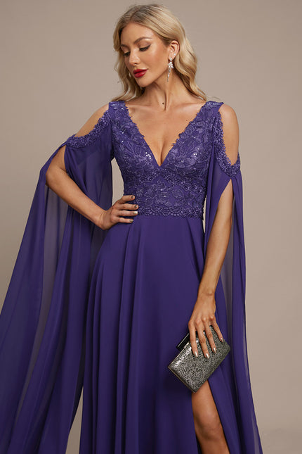 Robe Trapèze Éclat De Violettes - gallery 5