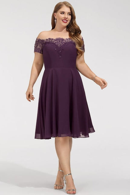 Robe Trapèze Violet Élégance Chic - gallery 7