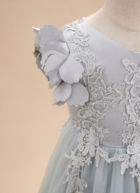 Robe Trapèze Tulle Fleurie - gallery 9