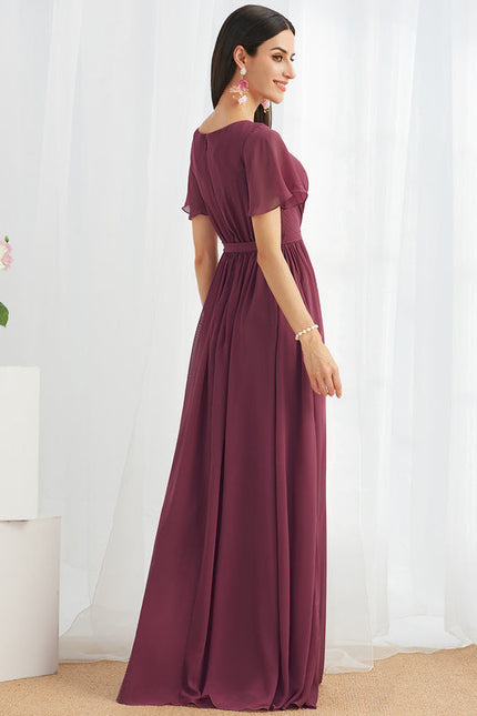 Robe Trapèze Longue Beige Élégante - gallery 1