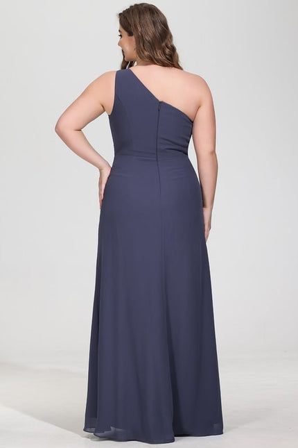 Robe Trapèze Asymétrique Beige - gallery 7