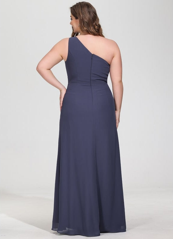 Robe Trapèze Asymétrique Beige - gallery 7