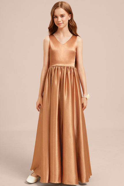 Robe Trapèze Satin Caramel - gallery 3