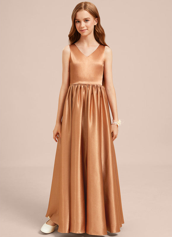 Robe Trapèze Satin Caramel - gallery 3