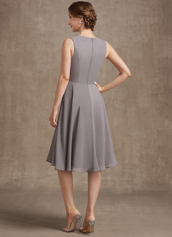 Robe Trapèze Gris Élégant Satiné - gallery 6