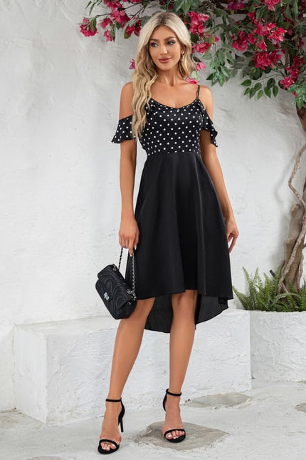 Robe Trapèze Noire Pois - gallery 3