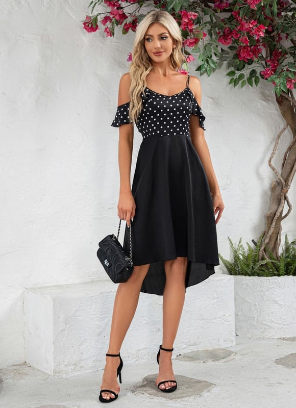 Robe Trapèze Noire Pois - gallery 3