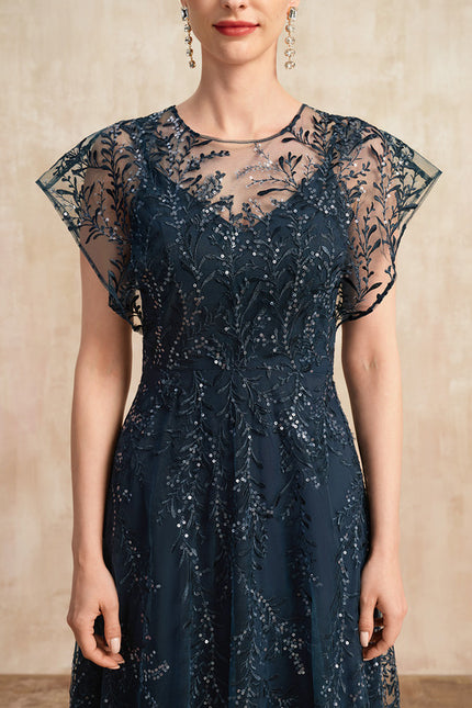 Robe Trapèze Éclat Bleu Nuit - gallery 4