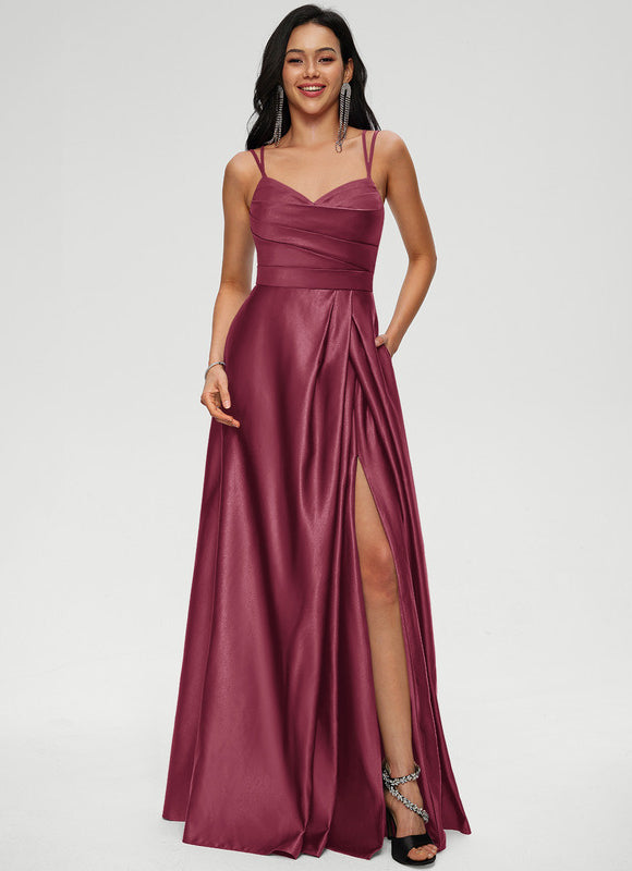 Robe Trapèze Éclat Satiné Doré - gallery 4