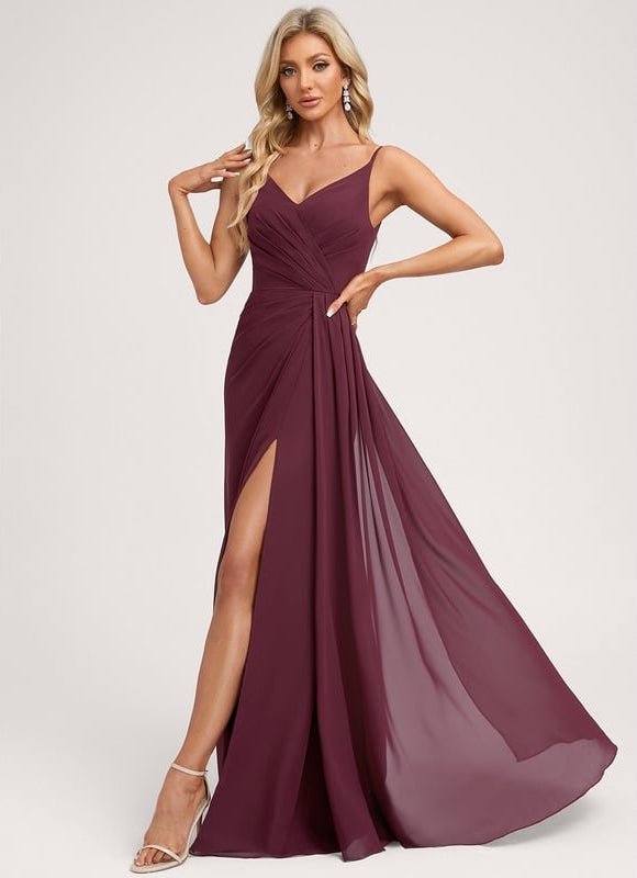 Robe Trapèze Mousseline Fendue - gallery 4