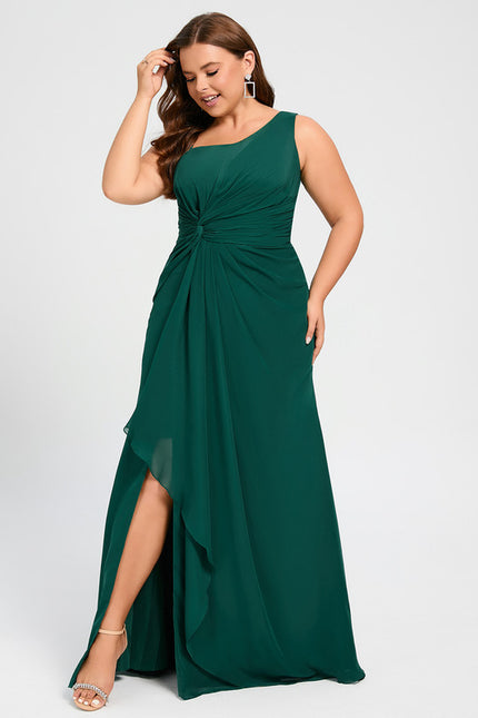 Robe Trapèze Verte Mousseline À Volants - gallery 8