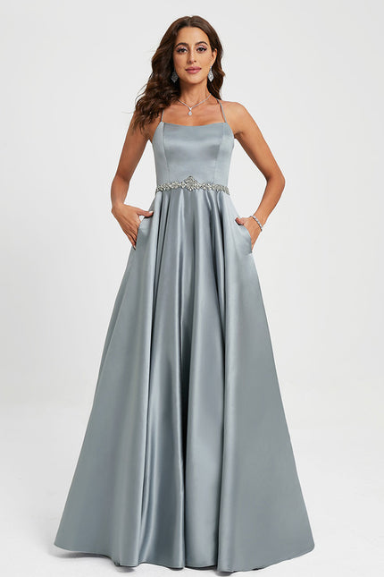 Robe Trapèze Satin Éclat Élégant - gallery 1