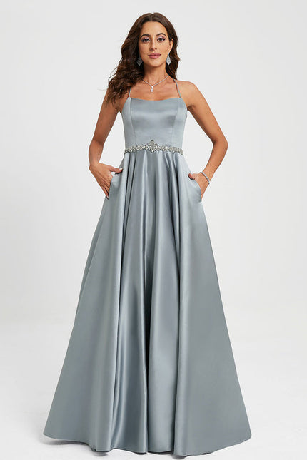 Robe Trapèze Satin Éclat Élégant - gallery 1