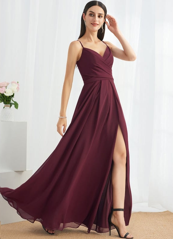 Robe Trapèze Mousseline Fendue