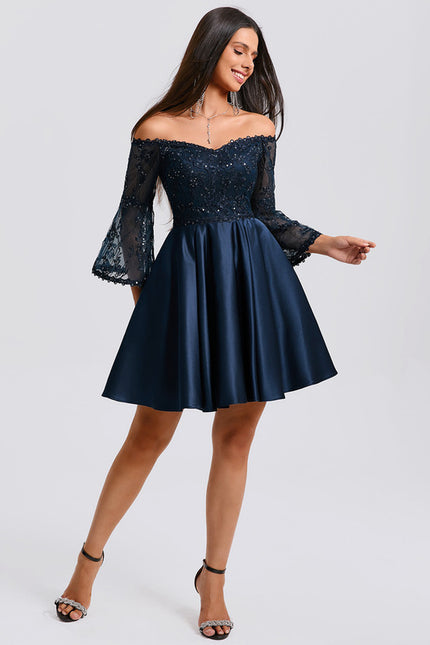 Robe Trapèze Satin Étoilée - gallery 5