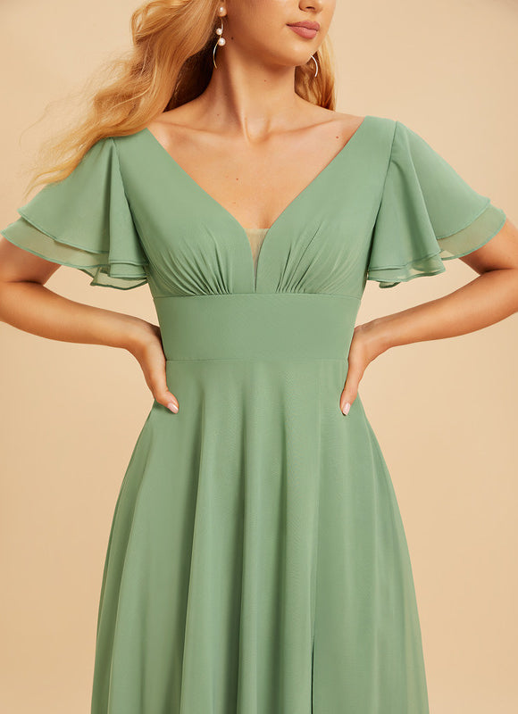 Robe Trapèze Mousseline Fendue - gallery 5