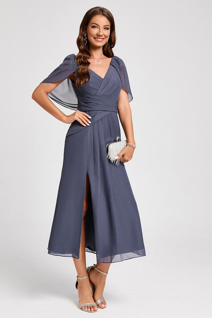 Robe Trapèze Florale Marine - gallery 4