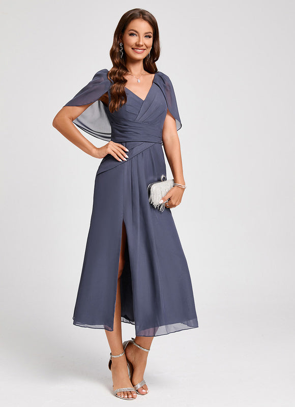 Robe Trapèze Florale Marine - gallery 4
